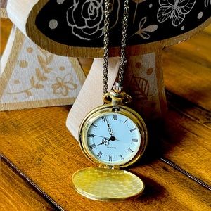 Golden Pocket Watch Necklace